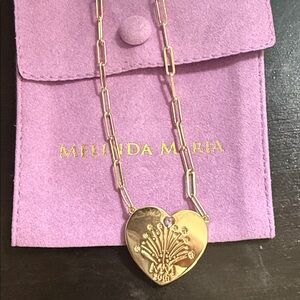 Melinda Maria Gold Heart Pendant Necklace